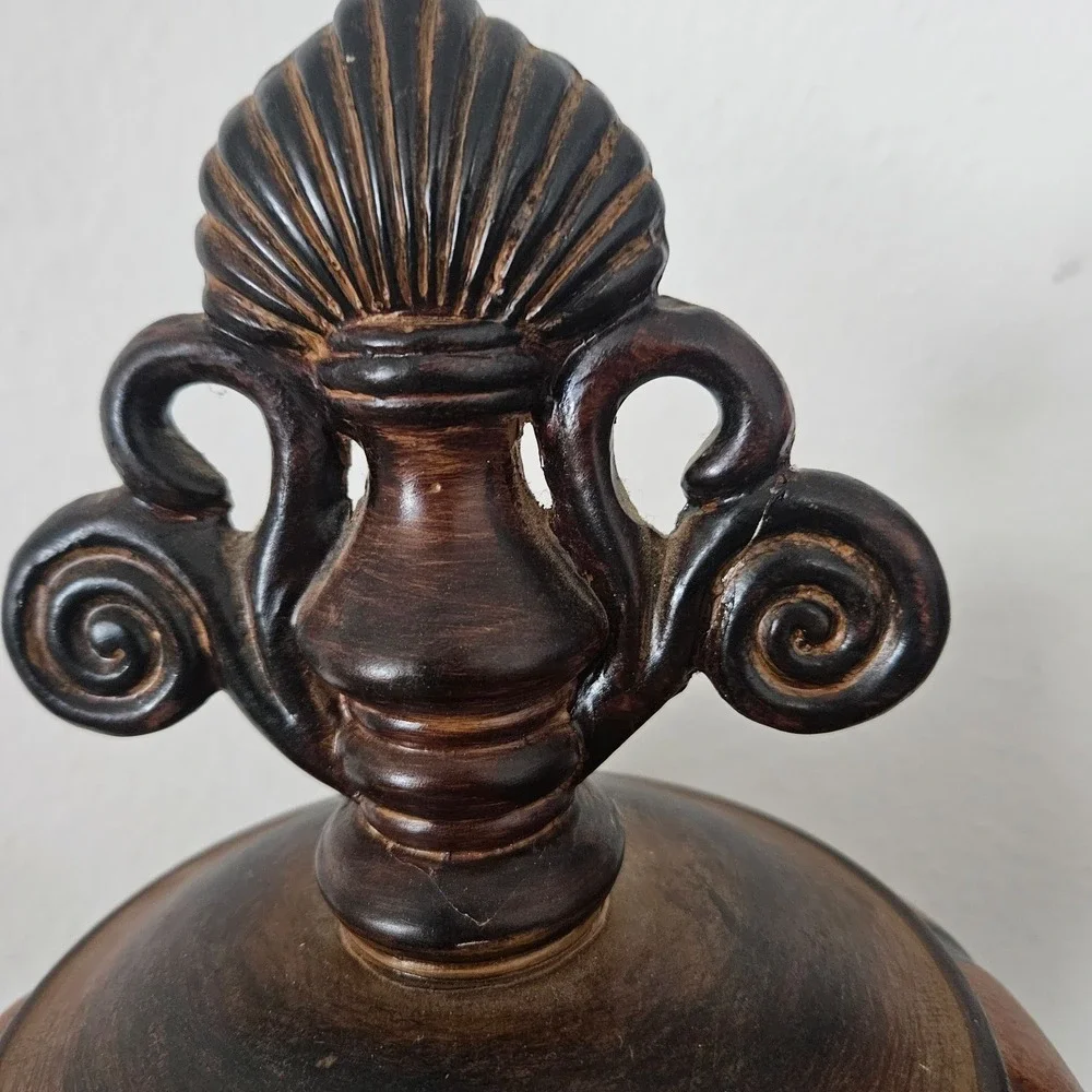 Brown Ginger Jar Decorative Urn Lidded Ceramic‎ Vase 16 inch Tall Decor Art